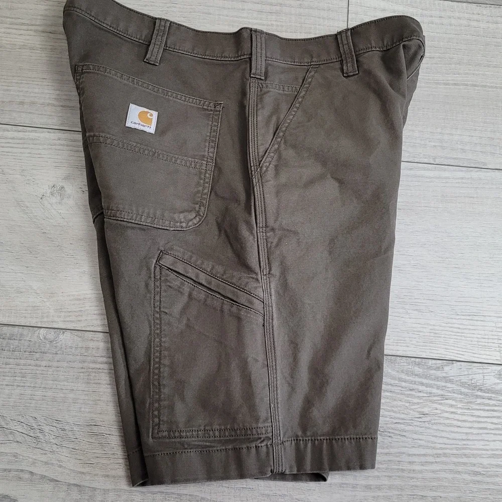 Carhartt Shorts Men 34 (36x10) Relaxed Fit Olive Green Canvas Workwear NWOT